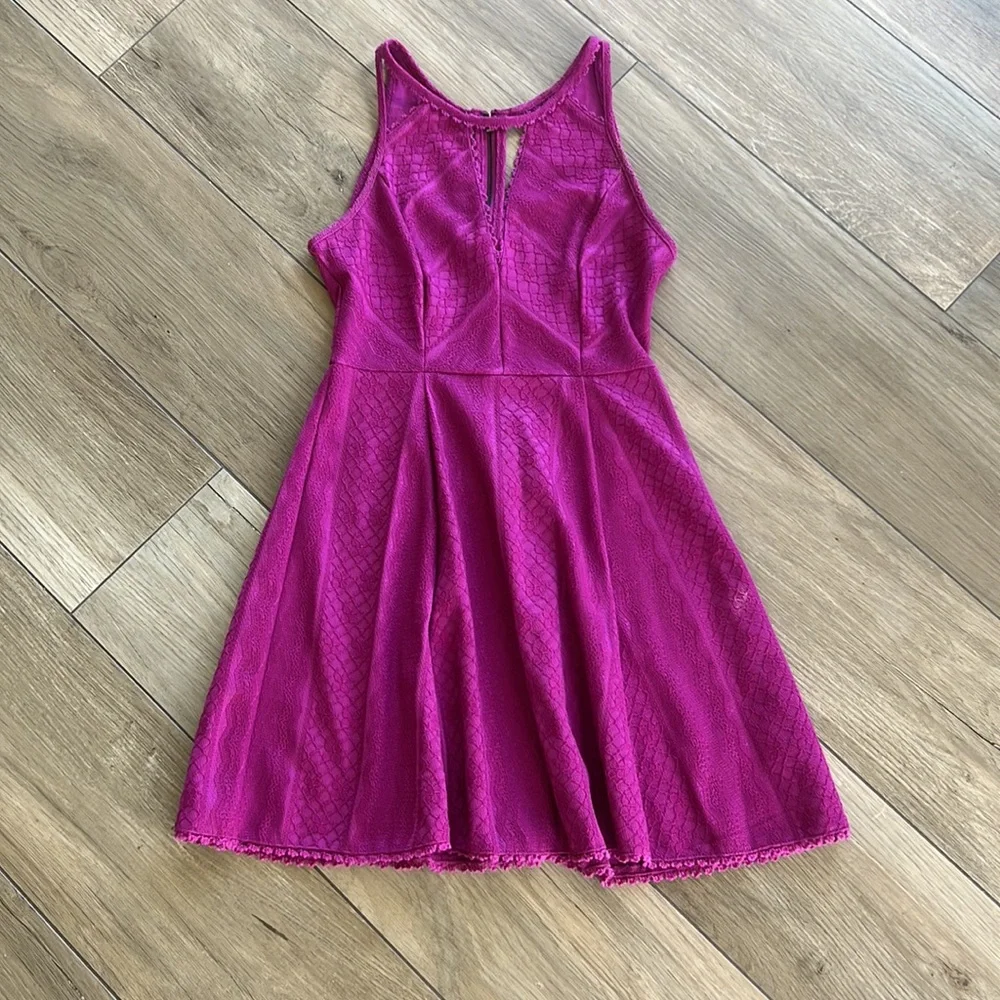 FREE PEOPLE Miss Connections Dress Fit & Flare Sleeveless Cutout Lace 4